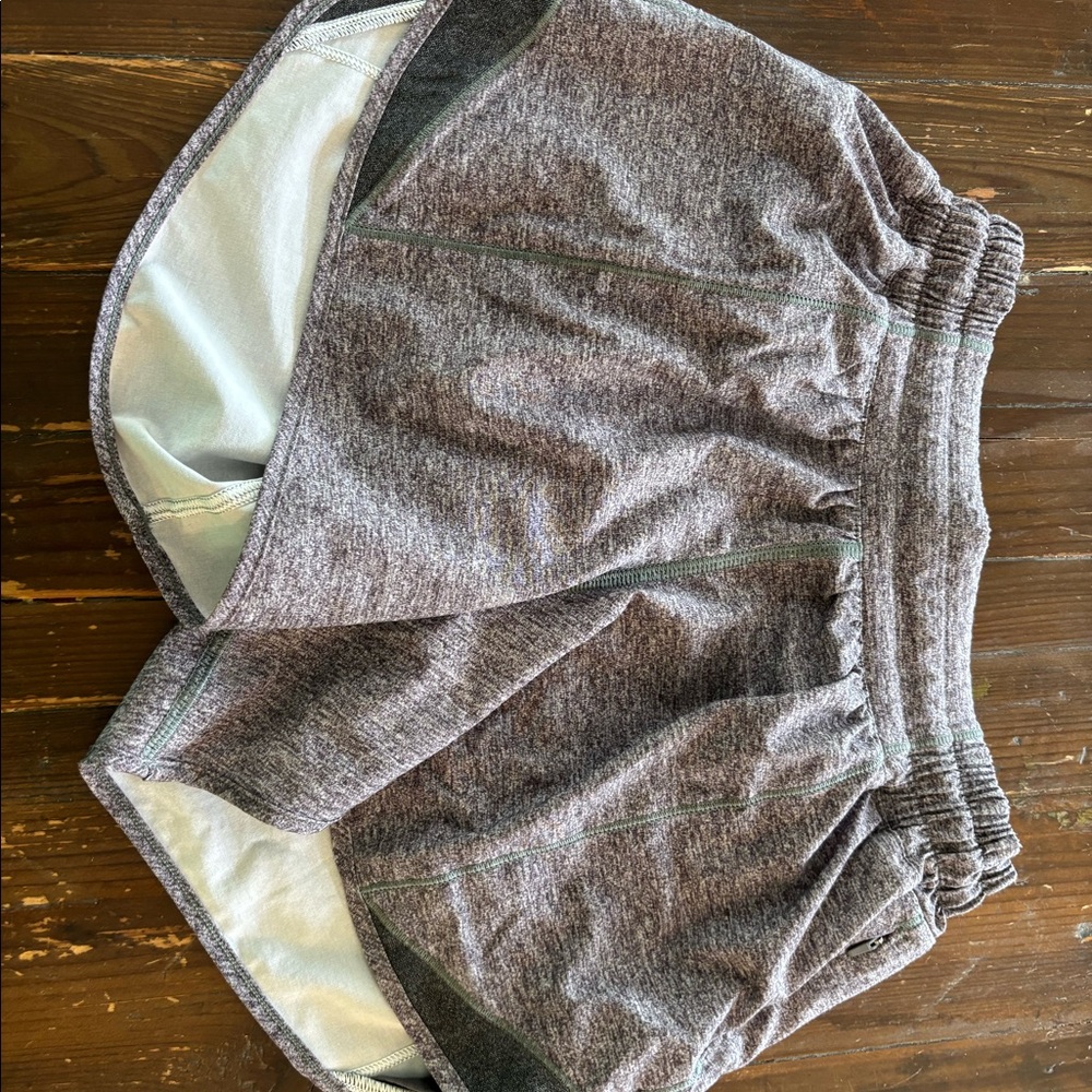 Lululemon Track That High Rise Lined Short 4” inseam, Size 2, grey fleck